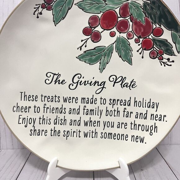 The Giving Plate Spectrum Designz 11” Berry Holiday Season Giving Plate Xmas - Picture 2 of 6